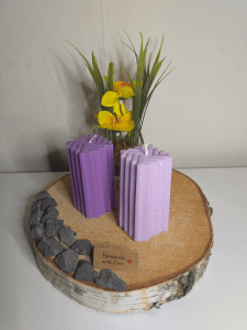 Kaarsen-overzicht 31 Paarse romeinse kaarsjes van sojawas